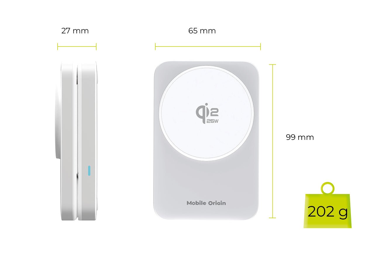 Mobile Origin - 3in1 Αναδιπλούμενος Ασύρματος MagSafe Qi2 Φορτιστής 25W - PW35 - Silver