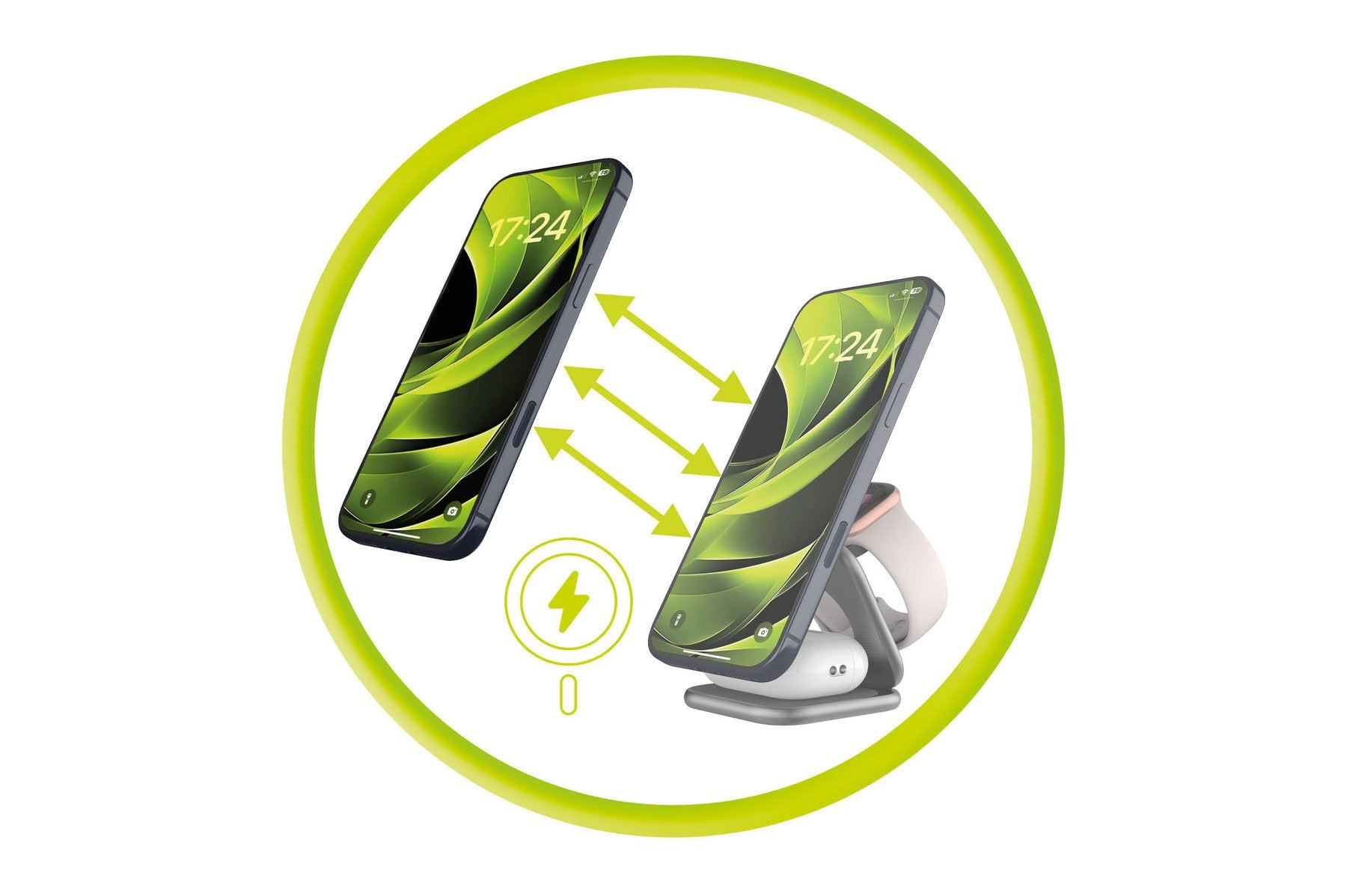 Mobile Origin - 3in1 Αναδιπλούμενος Ασύρματος MagSafe Qi2 Φορτιστής 25W - PW36 - Space Grey