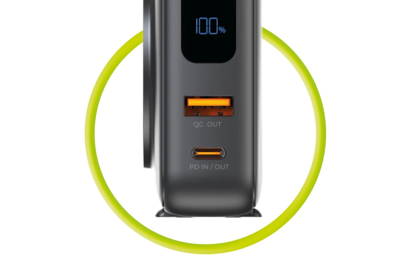 Mobile Origin - 3in1 Ασύρματο MagSafe PowerBank 10.000mAh και Φορτιστής Ταξιδίου με Ενσωματωμένα Καλώδια Lightning και Type - C και Εναλλάξιμα Βύσματα - Black