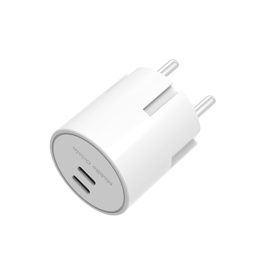 Mobile Origin Φορτιστής Γρήγορης Φόρτισης 30W GaN με 2 Θύρες Type - C - PW33 - White