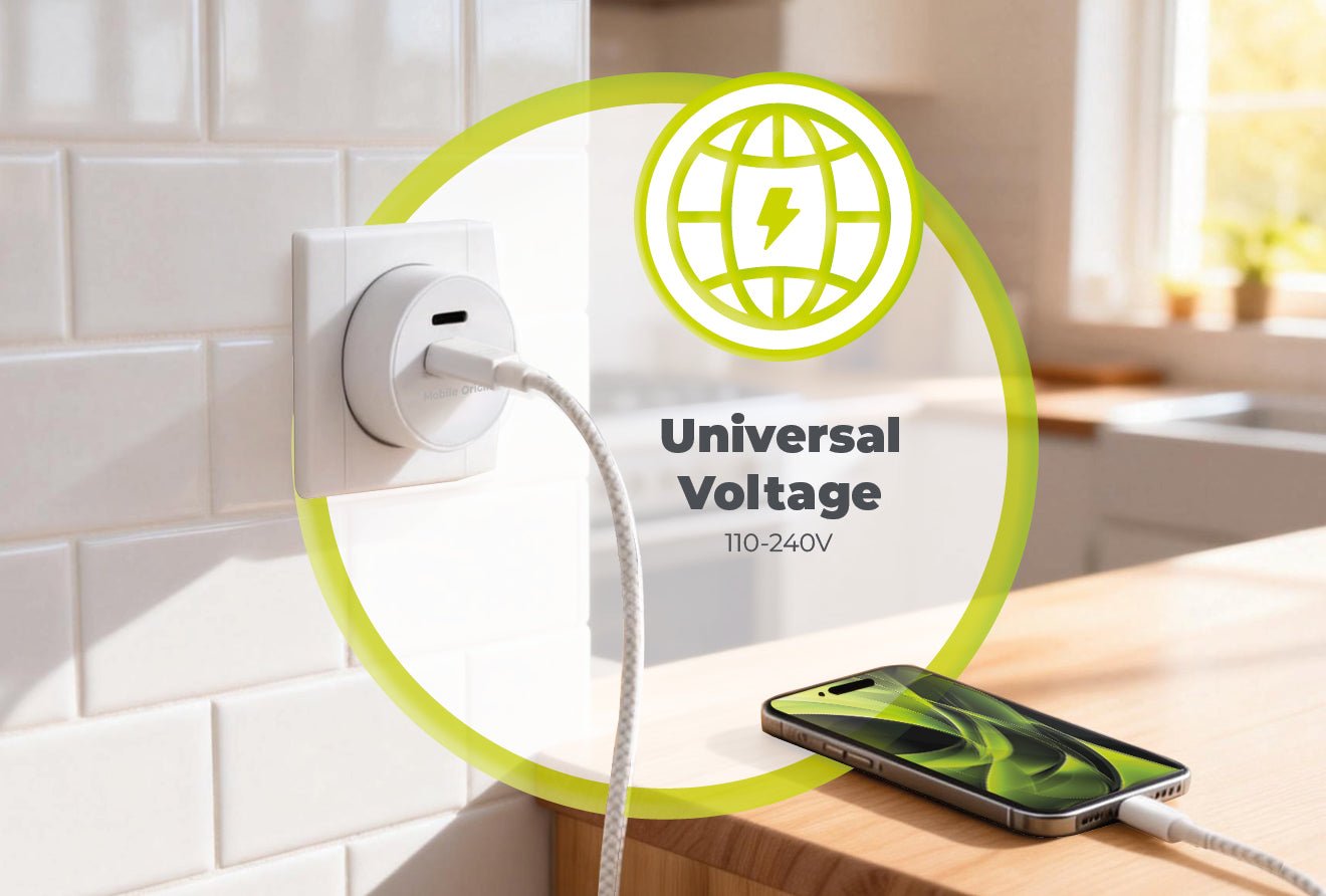 Mobile Origin Φορτιστής Γρήγορης Φόρτισης 30W GaN με 2 Θύρες Type - C - PW33 - White