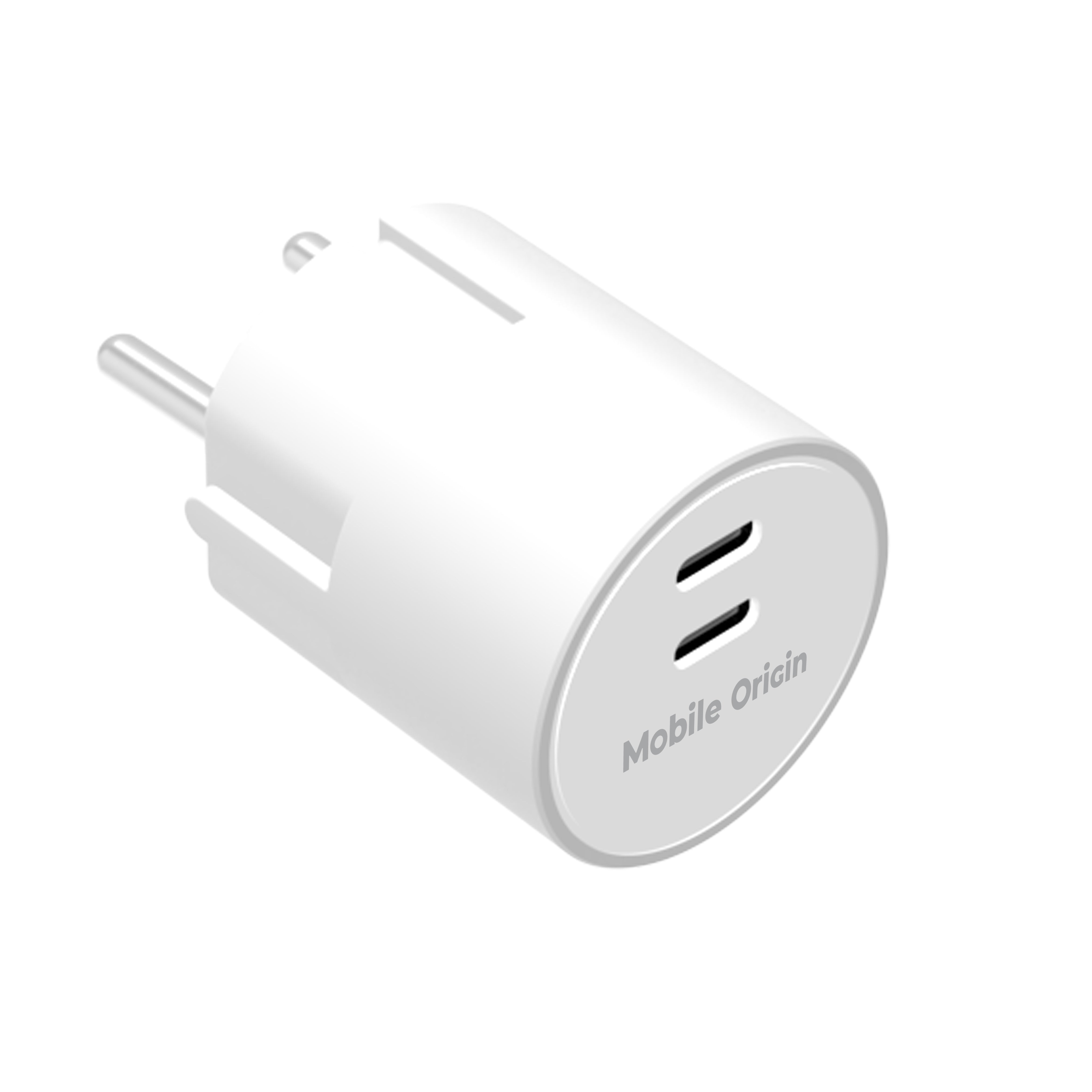 Mobile Origin Φορτιστής Γρήγορης Φόρτισης 30W GaN με 2 Θύρες Type - C - PW33 - White