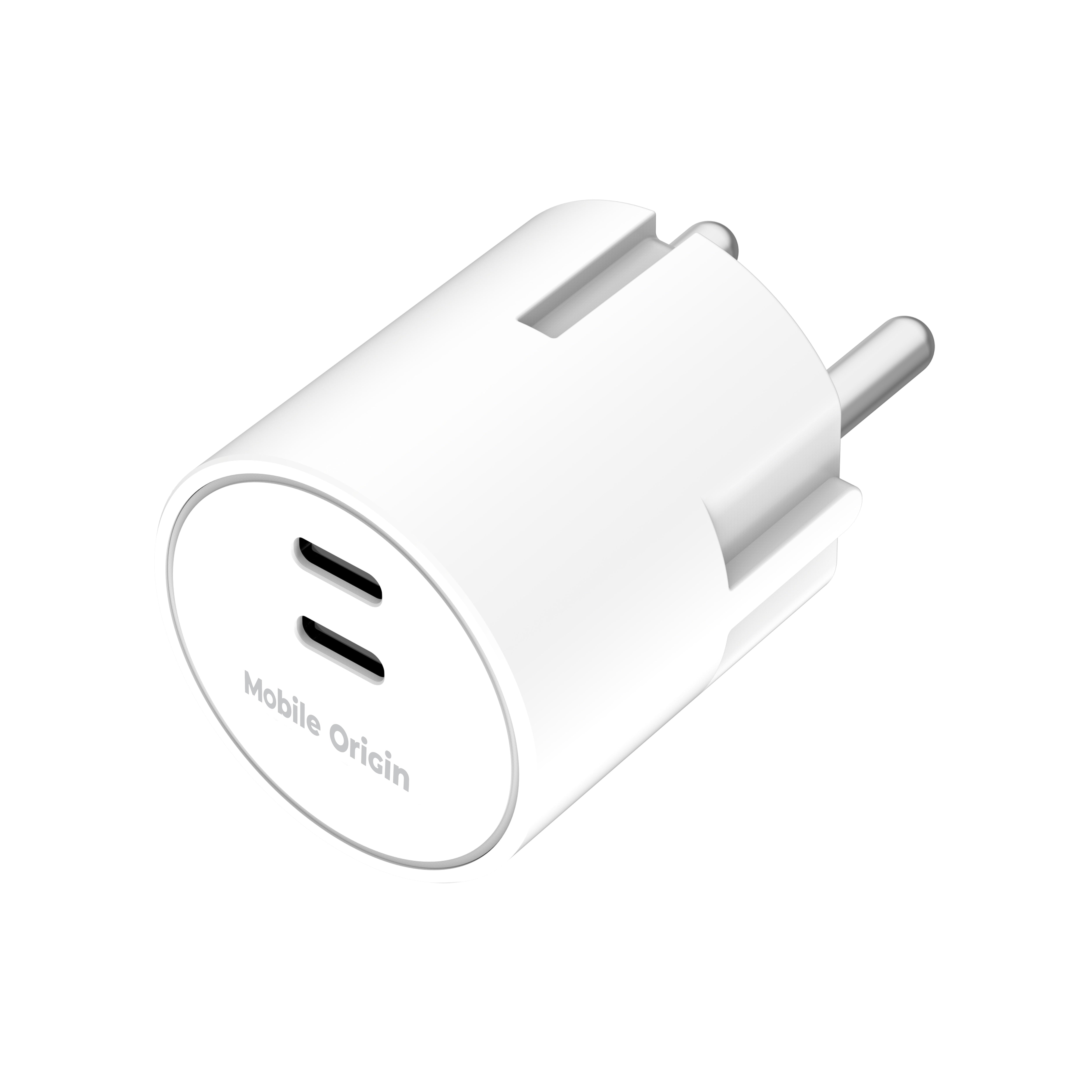 Mobile Origin Φορτιστής Γρήγορης Φόρτισης 30W GaN με 2 Θύρες Type - C - PW33 - White