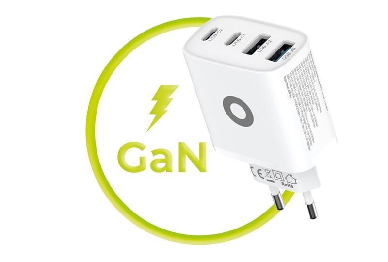 Mobile Origin Φορτιστής Γρήγορης Φόρτισης 40W GaN με 2 Θύρες Type - C και 2 Θύρες USB - PW22 - White