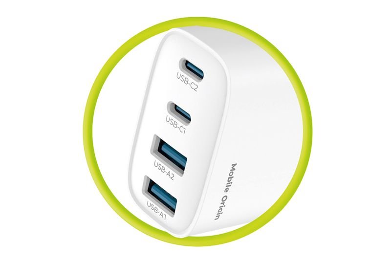 Mobile Origin Φορτιστής Γρήγορης Φόρτισης 40W GaN με 2 Θύρες Type - C και 2 Θύρες USB - PW22 - White