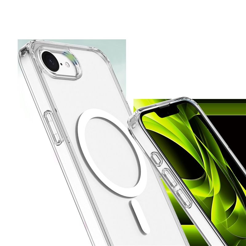 Mobile Origin iPhone 16e / iPhone 17e - Σκληρή Θήκη με Πλαίσιο Σιλικόνης - Hybrid MagSafe - Διάφανη / White