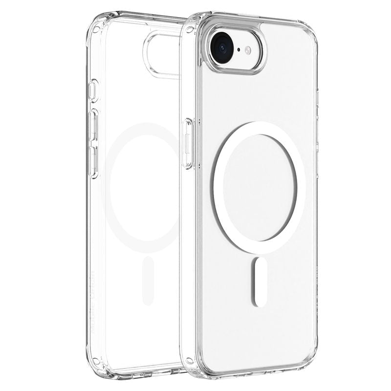 Mobile Origin iPhone 16e / iPhone 17e - Σκληρή Θήκη με Πλαίσιο Σιλικόνης - Hybrid MagSafe - Διάφανη / White