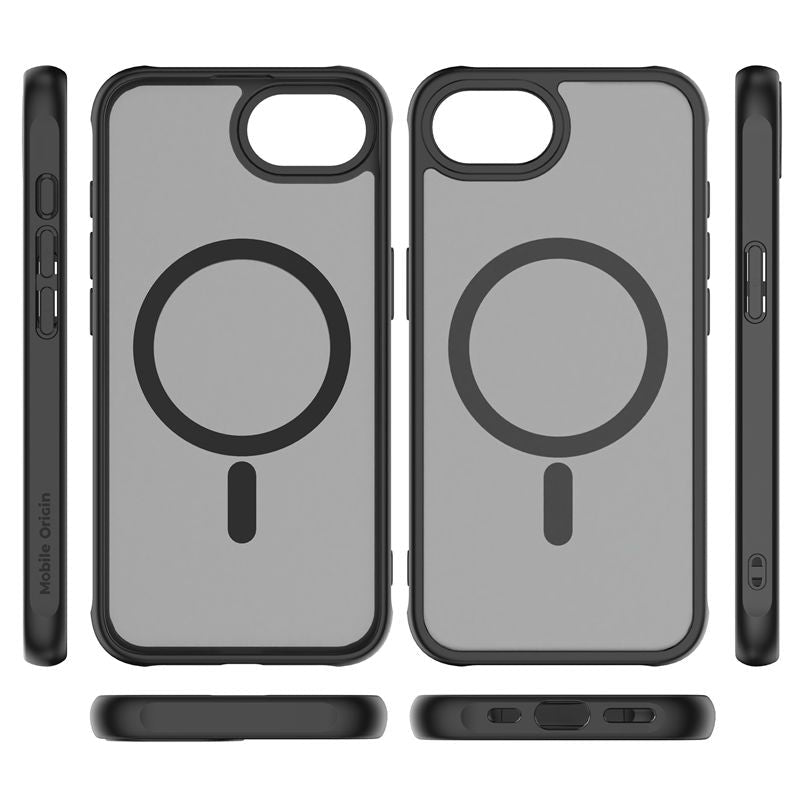 Mobile Origin iPhone 16e / iPhone 17e - Σκληρή Θήκη με Πλαίσιο Σιλικόνης - Hybrid MagSafe - Matte Black
