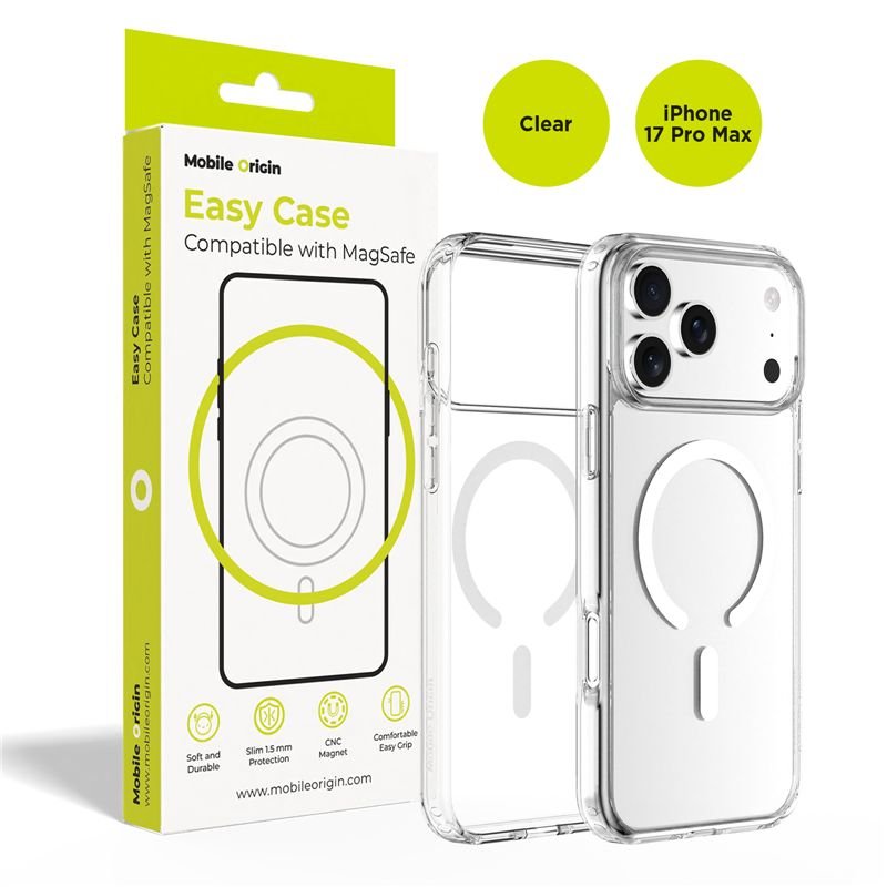 Mobile Origin iPhone 17 Pro Max - Σκληρή Θήκη με Πλαίσιο Σιλικόνης - Hybrid MagSafe - Διάφανη / White