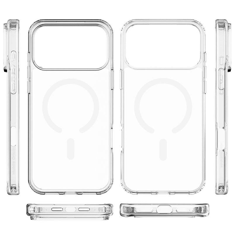 Mobile Origin iPhone 17 Pro Max - Σκληρή Θήκη με Πλαίσιο Σιλικόνης - Hybrid MagSafe - Διάφανη / White