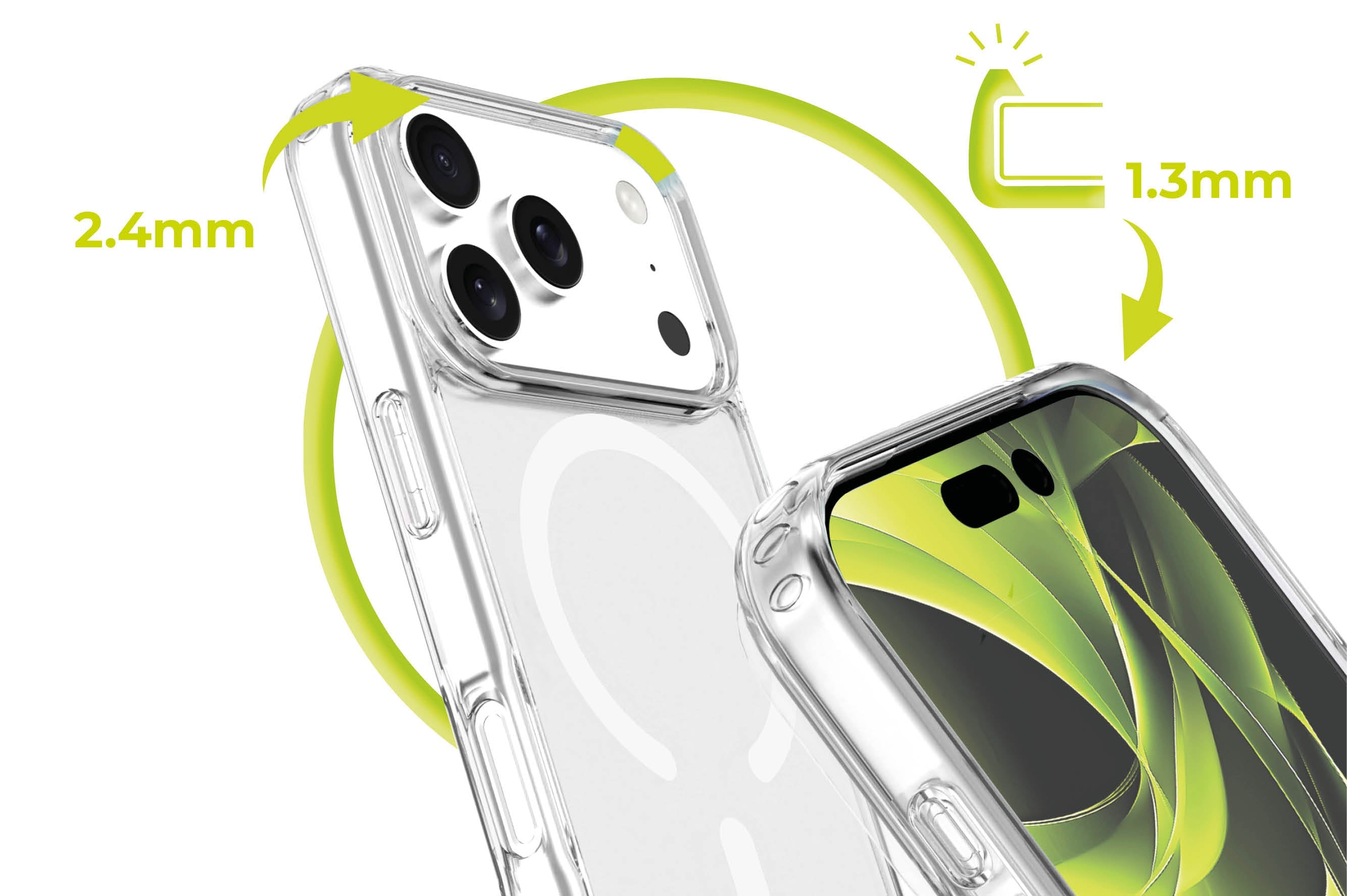 Mobile Origin iPhone 17 Pro Max - Σκληρή Θήκη με Πλαίσιο Σιλικόνης - Hybrid MagSafe - Διάφανη / White