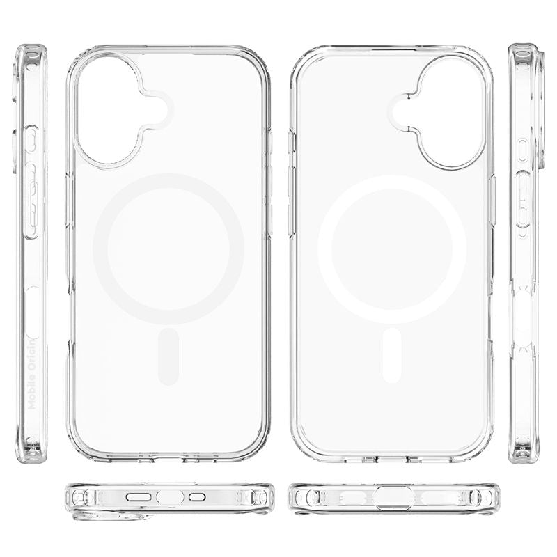 Mobile Origin iPhone 17 - Σκληρή Θήκη με Πλαίσιο Σιλικόνης - Hybrid MagSafe - Διάφανη / White