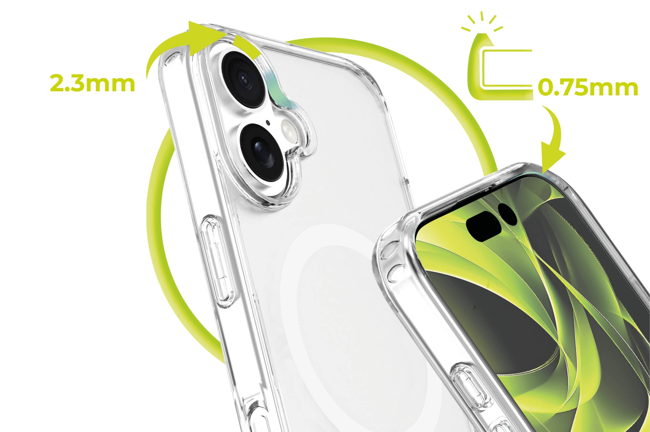 Mobile Origin iPhone 17 - Σκληρή Θήκη με Πλαίσιο Σιλικόνης - Hybrid MagSafe - Διάφανη / White