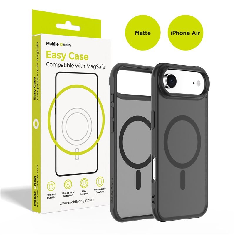 Mobile Origin iPhone Air - Σκληρή Θήκη με Πλαίσιο Σιλικόνης - Hybrid MagSafe - Matte Black
