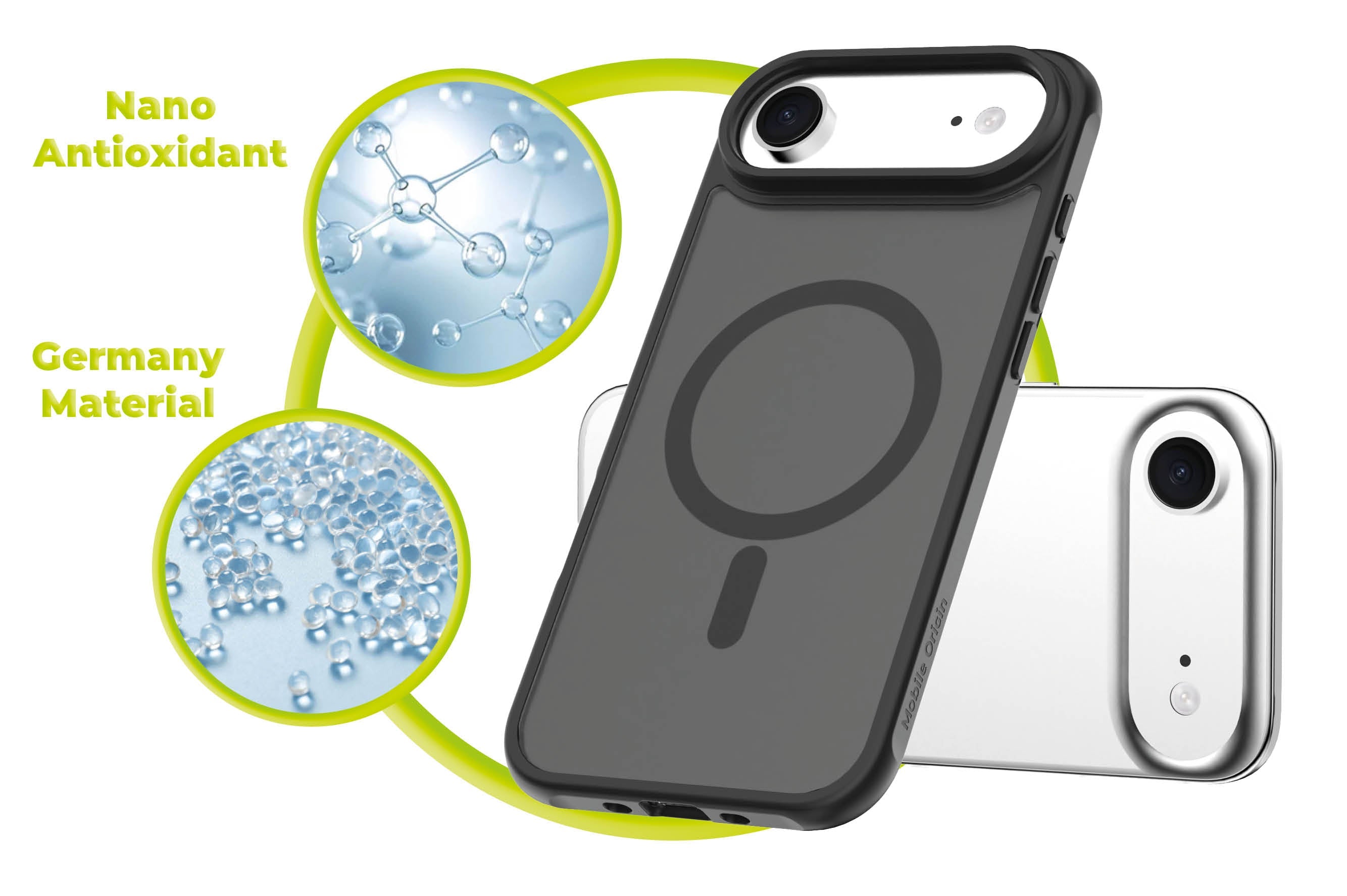 Mobile Origin iPhone Air - Σκληρή Θήκη με Πλαίσιο Σιλικόνης - Hybrid MagSafe - Matte Black
