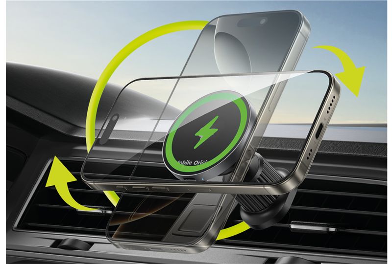 Mobile Origin Μαγνητική Βάση Αυτοκινήτου Αεραγωγού με Ασύρματη Φόρτιση MagSafe Qi2 15W - CA14 - Black