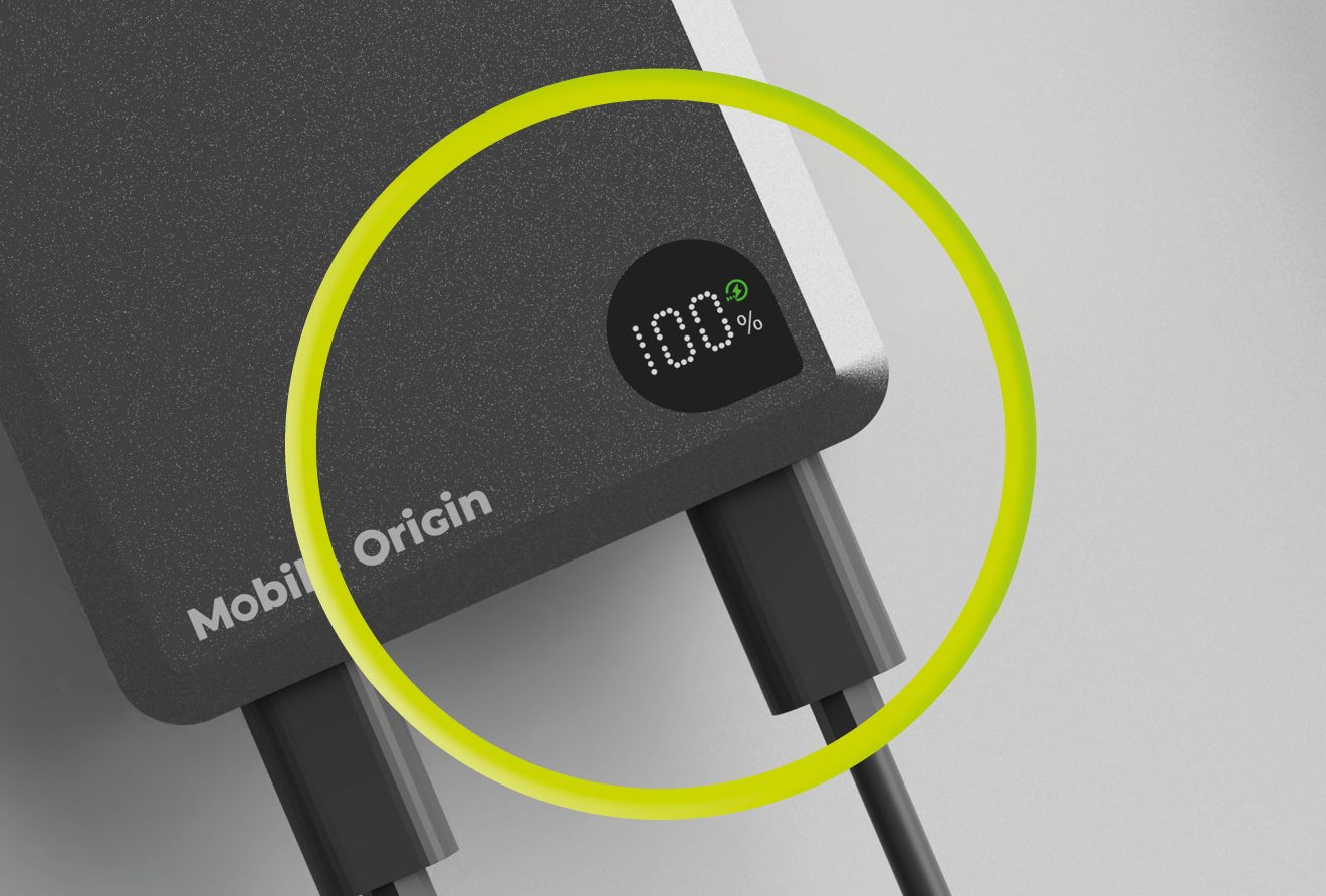 Mobile Origin - Μαγνητικό Ασύρματο MagSafe Power Bank Κινητού 30W 20.000mAh με 2 Θύρες Type - C - Aluminum PB14 - Grey