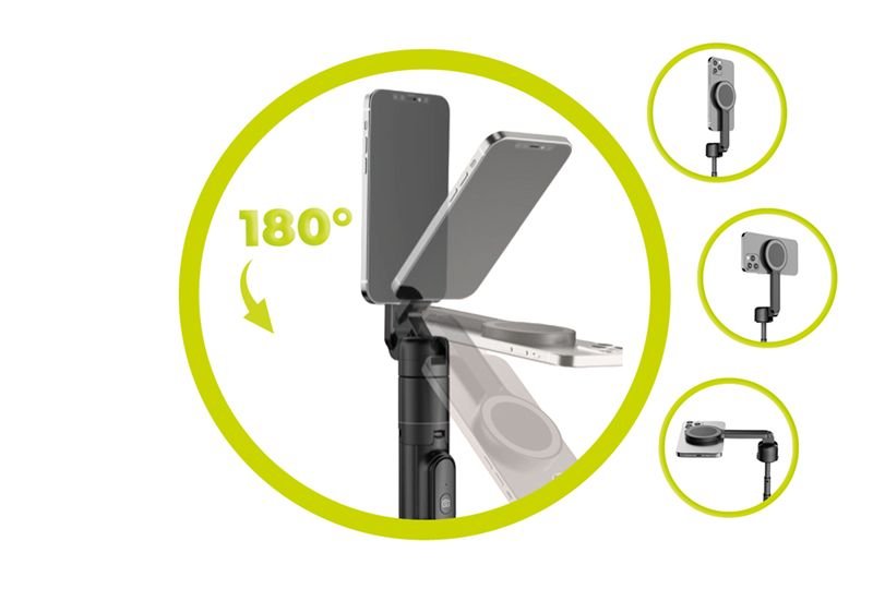 Mobile Origin - Ασύρματο MagSafe Selfie Stick με Τρίποδο και Bluetooth Τηλεχειριστήριο - S2 - Black