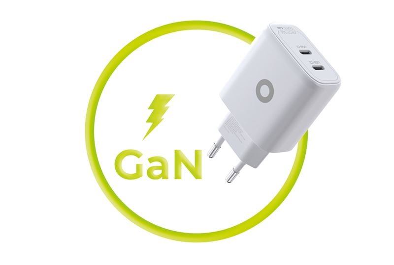 Mobile Origin - Οικιακός Φορτιστής Γρήγορης Φόρτισης GaN 65W με 2 Θύρες Type - C - MO19 - White