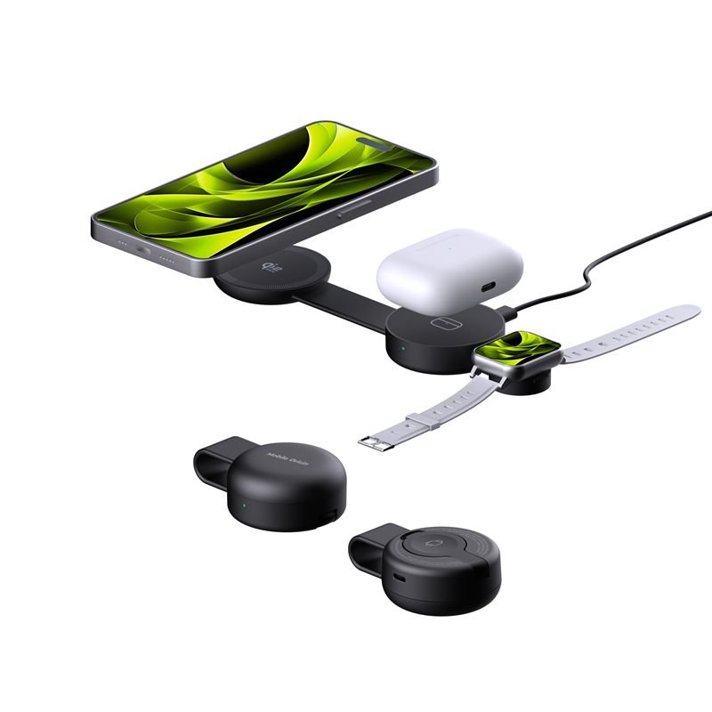 Mobile Origin PW34 - 3in1 Αναδιπλούμενος Ασύρματος MagSafe Qi2 Φορτιστής 25W - Black