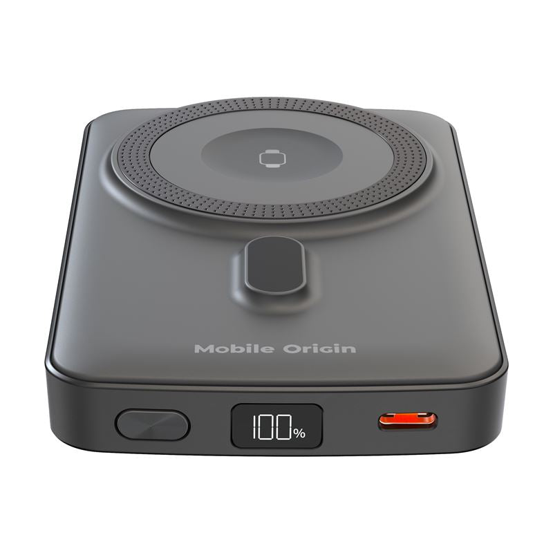 Mobile Origin - Μαγνητικό Ασύρματο MagSafe Power Bank Κινητού 10.000mAh - PB9 - Black