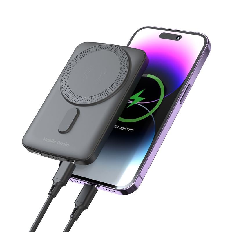 Mobile Origin - Μαγνητικό Ασύρματο MagSafe Power Bank Κινητού 5.000mAh - PB10 - Black