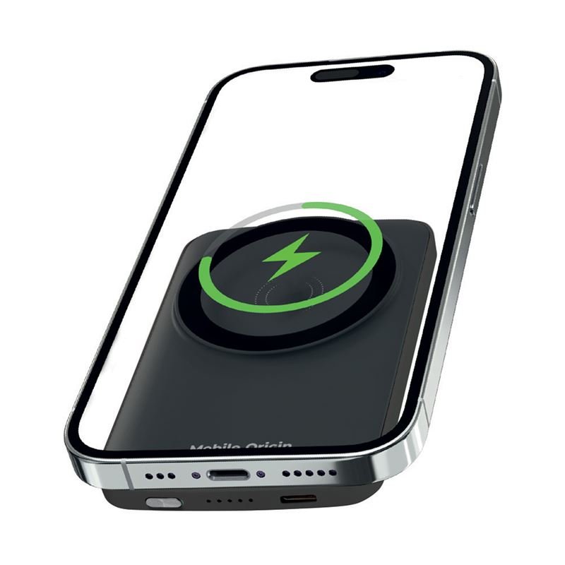Mobile Origin - Μαγνητικό Ασύρματο MagSafe Power Bank Κινητού 5.000mAh - PB10 - Black