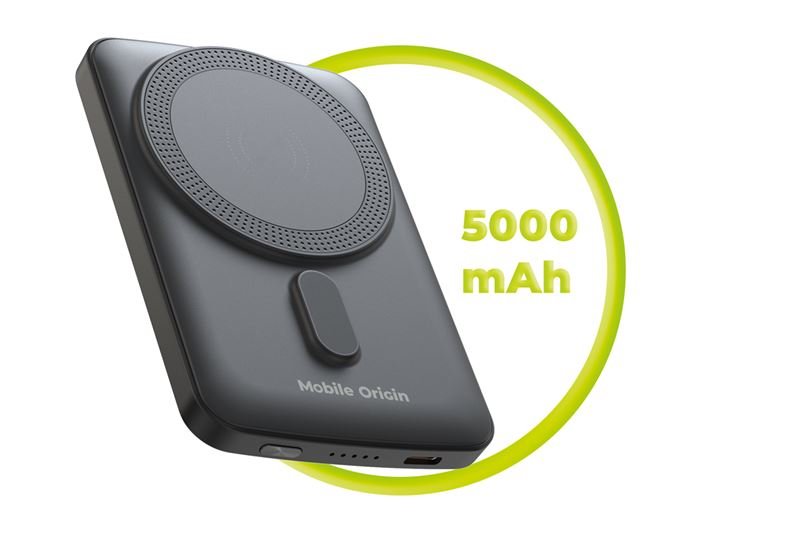 Mobile Origin - Μαγνητικό Ασύρματο MagSafe Power Bank Κινητού 5.000mAh - PB10 - Black