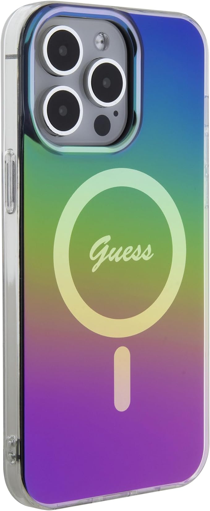 Guess iPhone 15 Pro IML Iridescent MagSafe Σκληρή Θήκη με Πλαίσιο Σιλικόνης και MagSafe - Rainbow - GUHMP15LHITSK