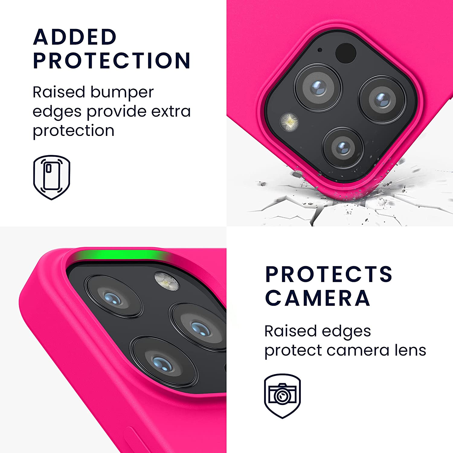 KW iPhone 13 Pro Θήκη Σιλικόνης Rubberized TPU - Neon Pink - 55962.77