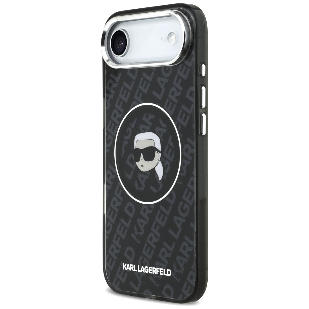 Karl Lagerfeld iPhone Air - IML Karl Head Logo MagSafe - Σκληρή Θήκη με Πλαίσιο Σιλικόνης - Black - KLHMP17MHMKBKHOK