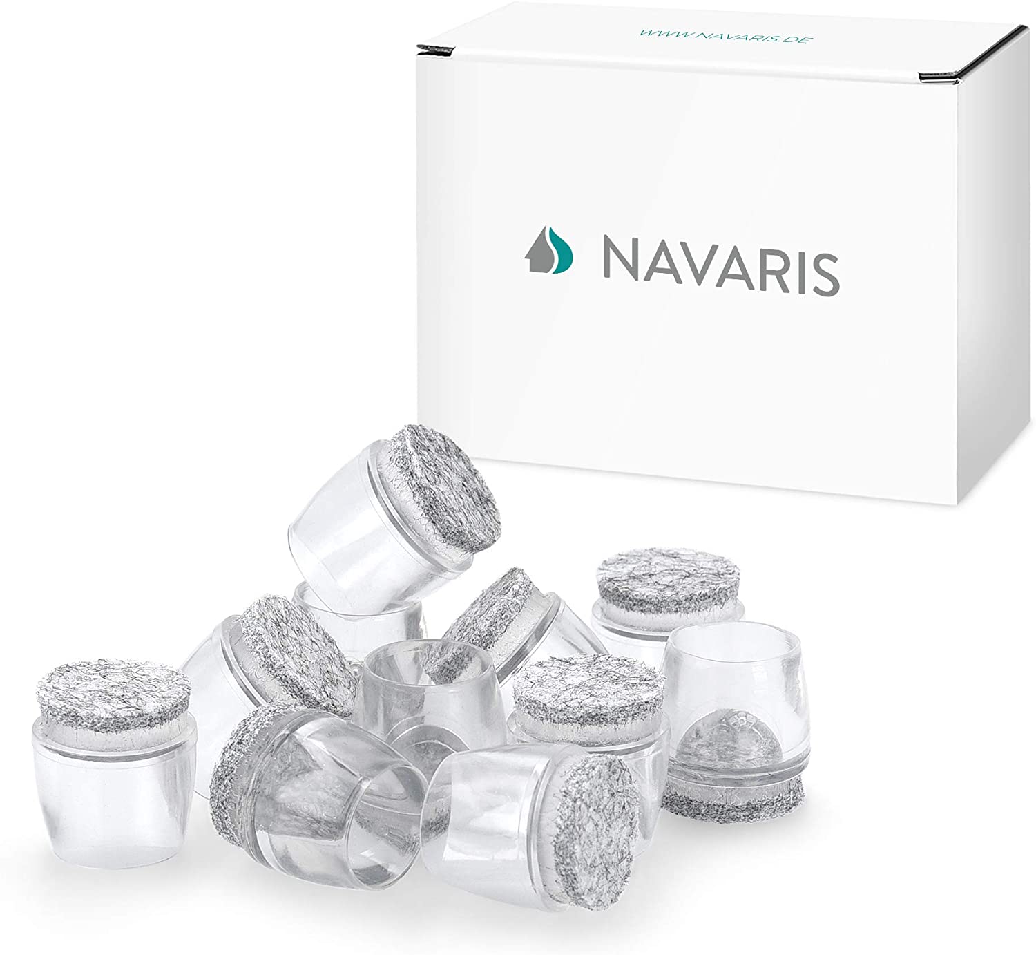 Navaris Προστατευτικά Πόδια Καρέκλας για το Δάπεδο - Clear - 52344.01