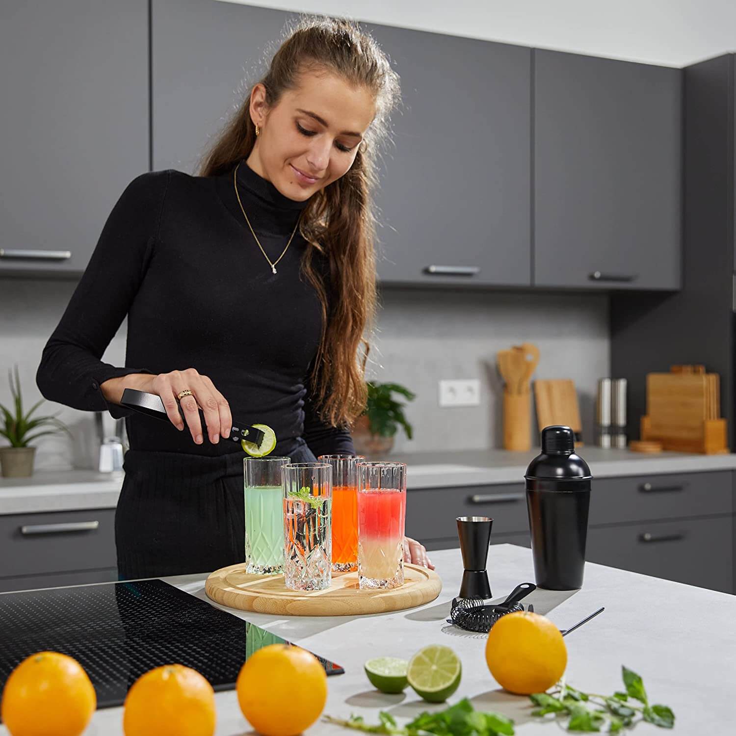Relaxdays Σετ Κοκτέιλ 5 Τεμαχίων από Ανοξείδωτο Ατσάλι - Black - 4052025983277