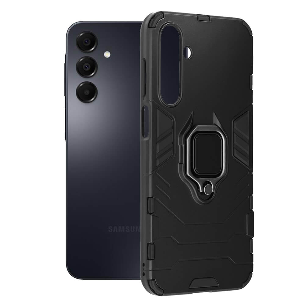 Techsuit Samsung Galaxy A16 4G / A16 5G - Silicone Shield - Σκληρή Θήκη με Δαχτυλίδι Συγκράτησης - Black