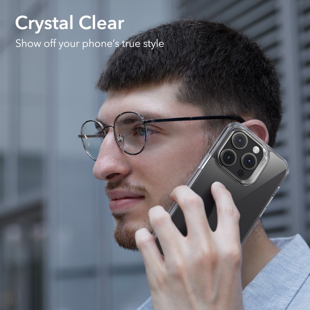 ESR iPhone 15 Pro Ice Shield Θήκη με Πλαίσιο Σιλικόνης και Όψη Γυαλιού Tempered Glass - Διάφανη