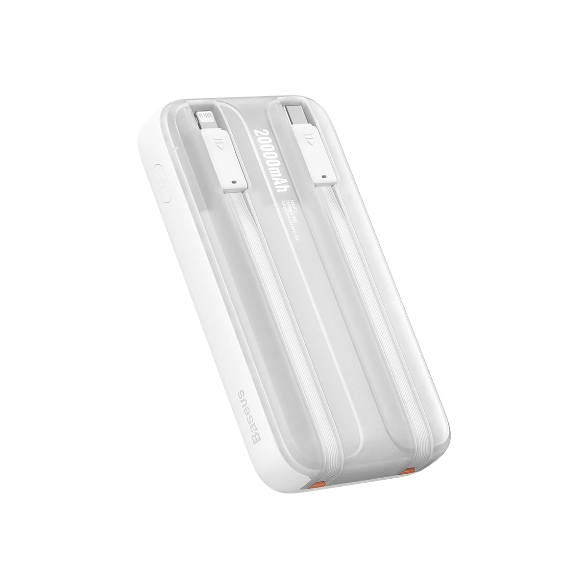 Baseus Comet Series PowerBank 20000mAh 22.5W με Ενσωματωμένα Καλώδια Type-C και Lightning - White - PPMD020102