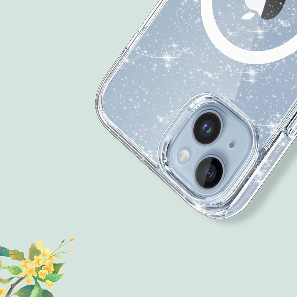 Tech - Protect iPhone 13 / 14 Flexair Hybrid MagSafe Σκληρή Θήκη με Πλαίσιο Σιλικόνης και MagSafe - Glitter