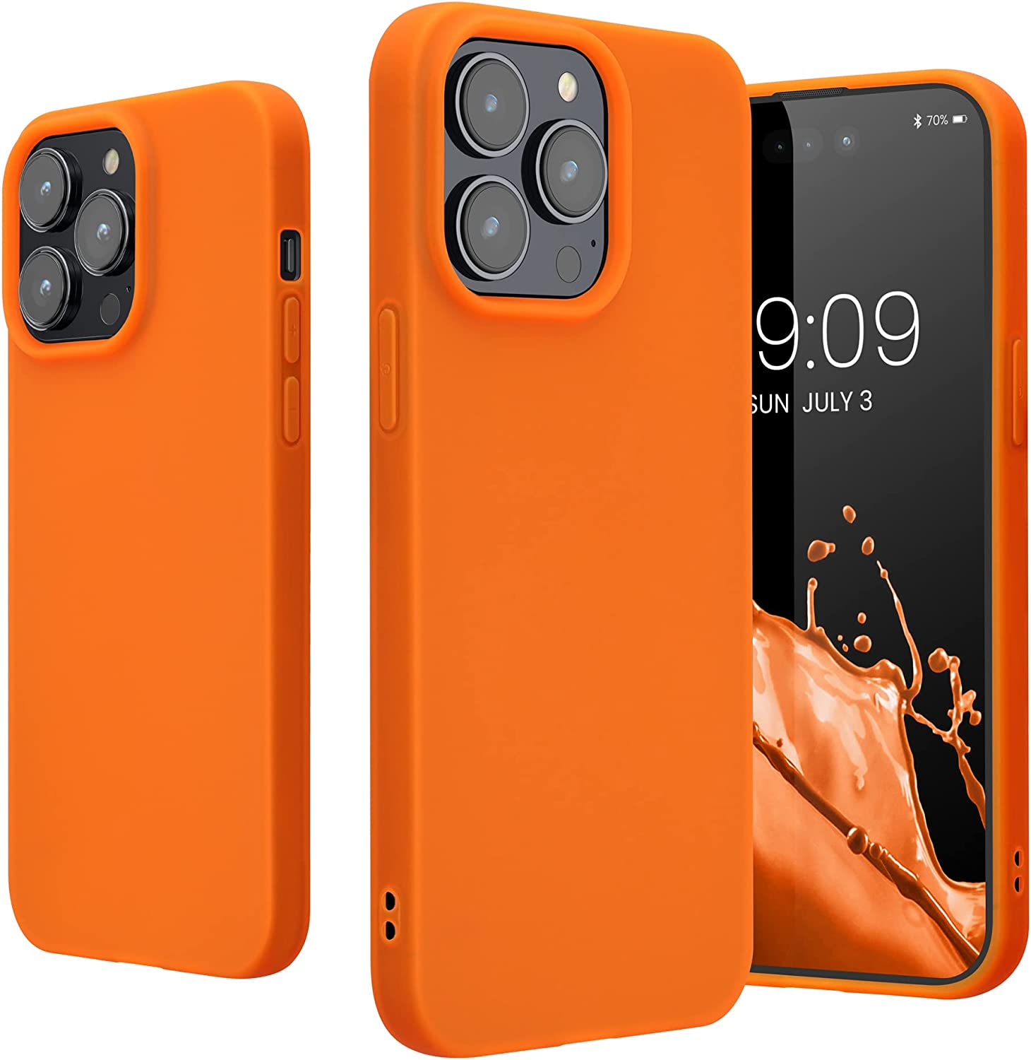 KW iPhone 14 Pro Max Λεπτή Θήκη Σιλικόνης TPU - Neon Orange - 59078.69