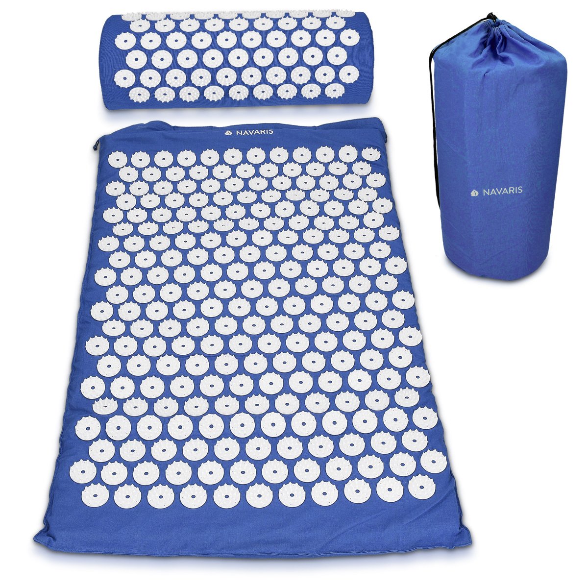 Navaris 2-in-1 Acupressure Mat and Pillow Set Σετ 2 σε 1 Χαλάκι και Μαξιλάρι Μασάζ - Blue - 43899.04