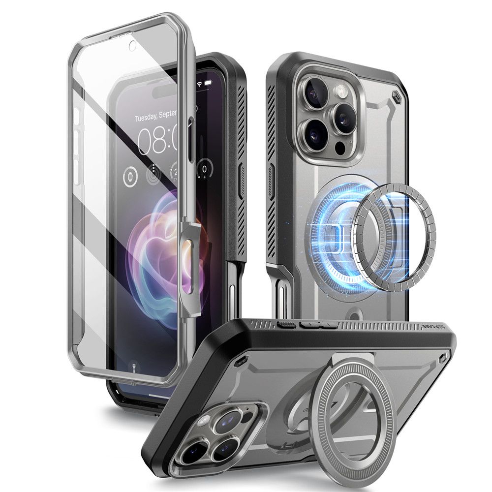 Supcase iPhone 16 Pro Max - UB Pro Mag Σκληρή Θήκη με Προστασία Οθόνης και Stand με MagSafe - Titan Grey