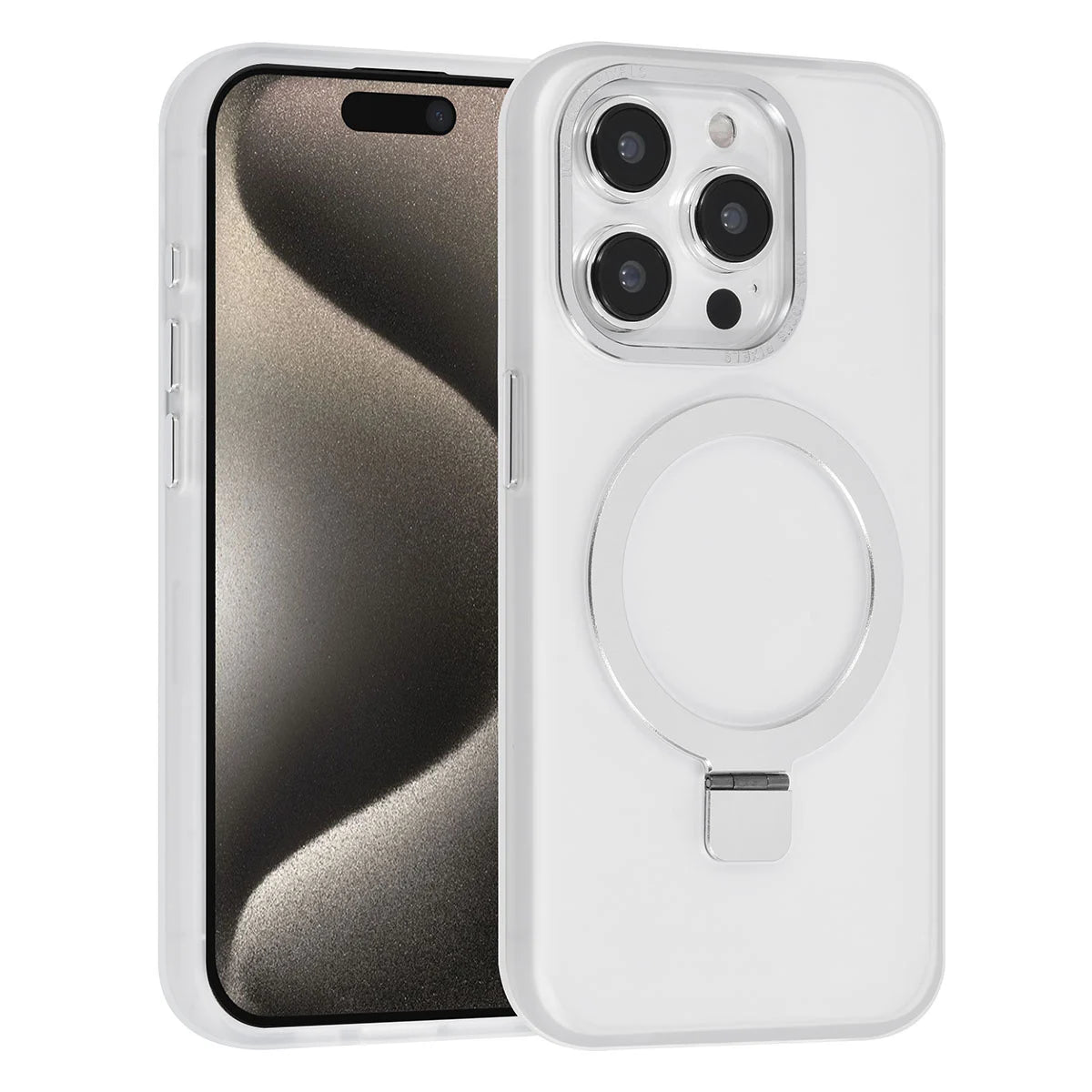 Tuniq iPhone 15 Pro - MagSafe Σκληρή Θήκη με Δαχτυλίδι Συγκράτησης - White