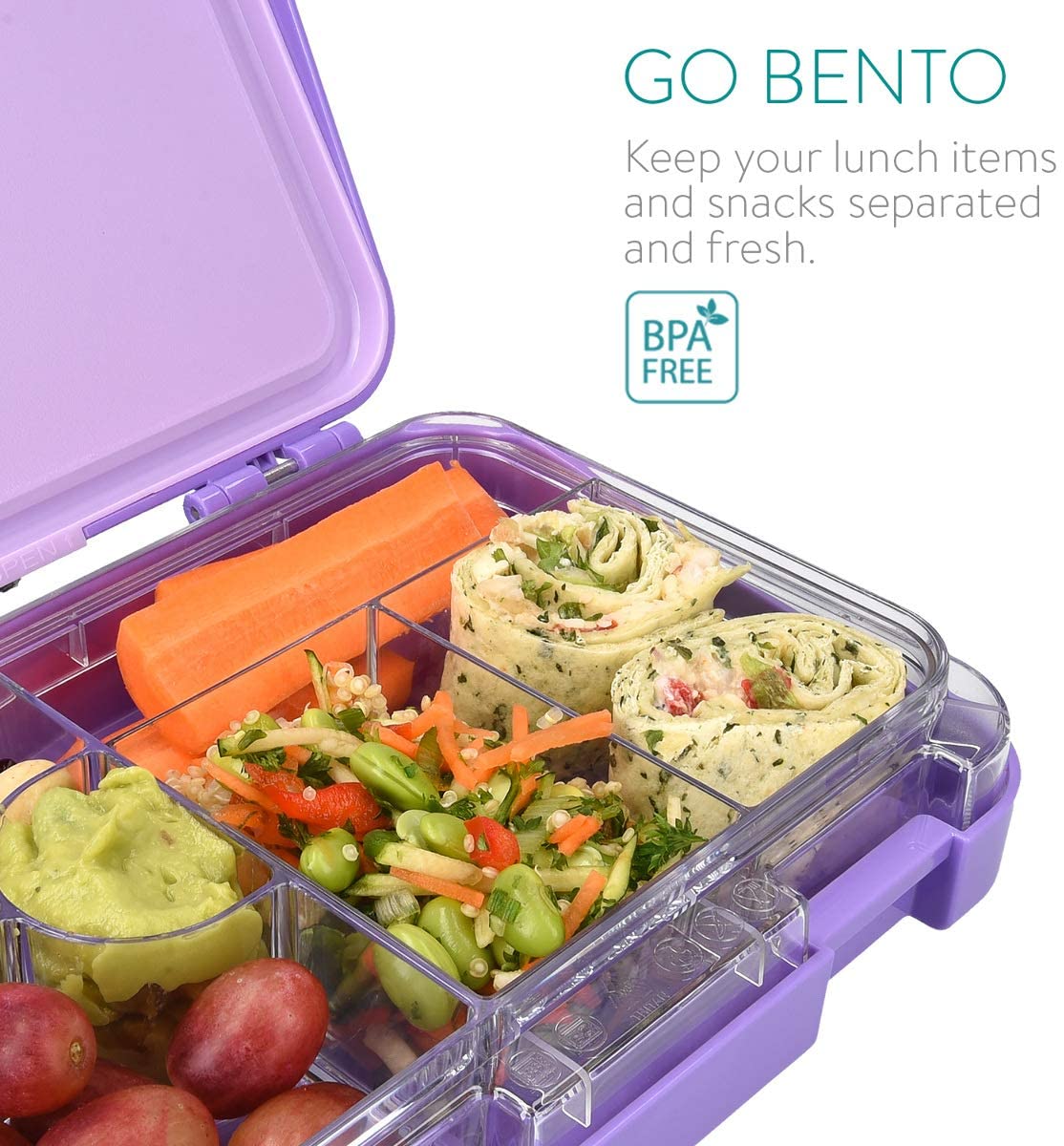 Navaris Bento Box for Kids Δοχείο Αποθήκευσης Τροφής για Παιδιά BPA Free - Purple - 49877.01.38