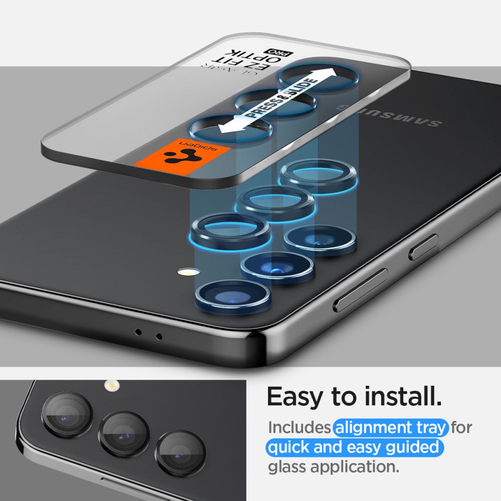 Spigen Samsung Galaxy S24+ Optik.TR EZ Fit Αντιχαρακτικό Γυαλί για την Κάμερα - 2 Τεμάχια - Black