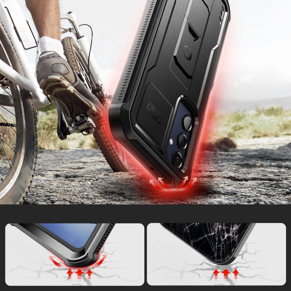 Tech - Protect Samsung Galaxy A25 5G Kevlar Pro Θήκη 360 Full Body με Προστασία Οθόνης και Stand - Black