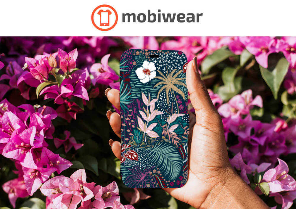 Mobiwear iPhone 13 Pro Max Θήκη Βιβλίο Slim Flip - Design Dark Floral - VP13S