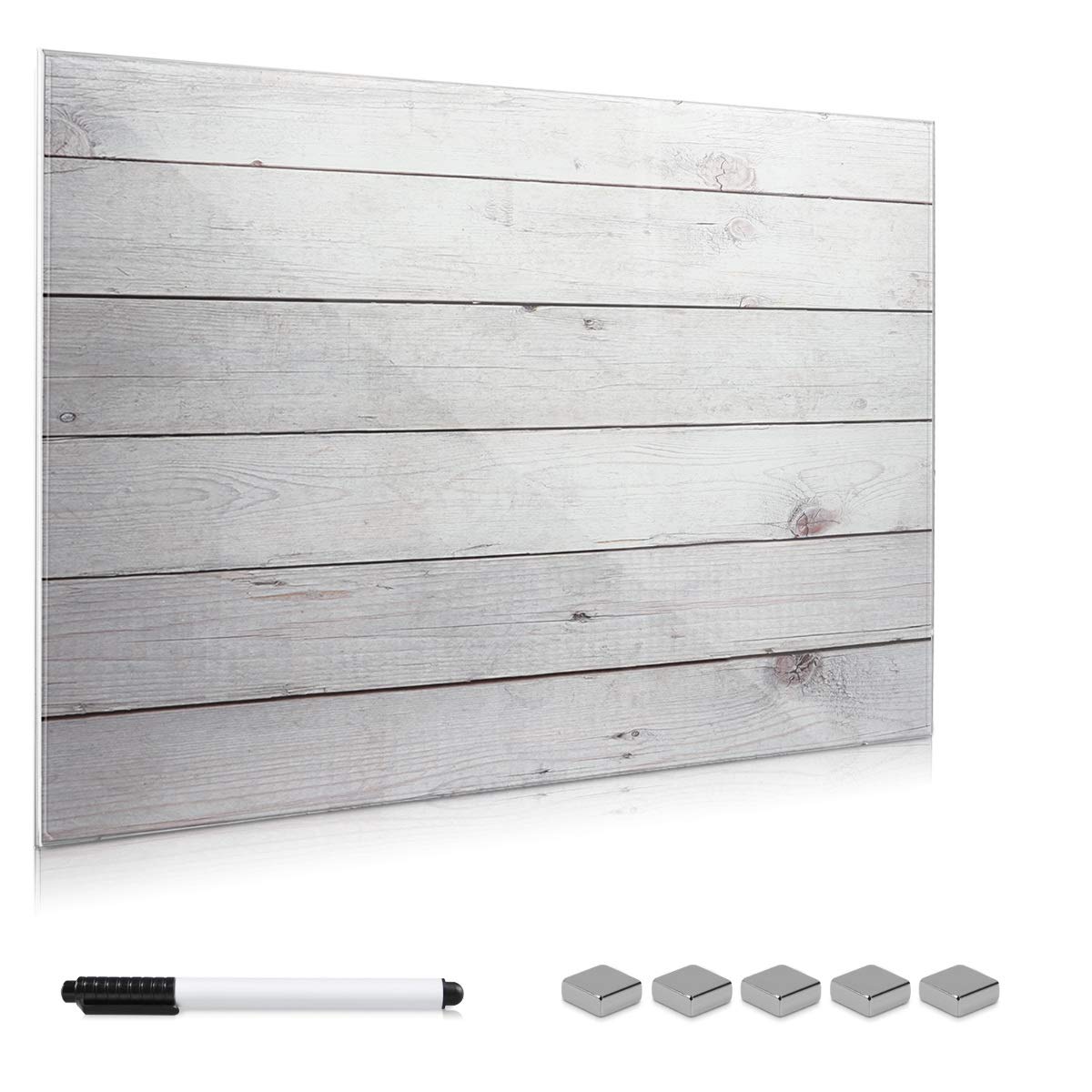 Navaris Μαγνητικός Γυάλινος Πίνακας - 60 x 40cm - Design Wooden Planks - 45724.02