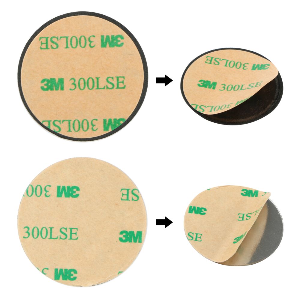 Tech-Protect Metal Plates - Δύο Μεταλλικές Πλακέτες με Αυτοκόλλητο για Μαγνητικές Βάσεις Αυτοκινήτου - Silver / Black