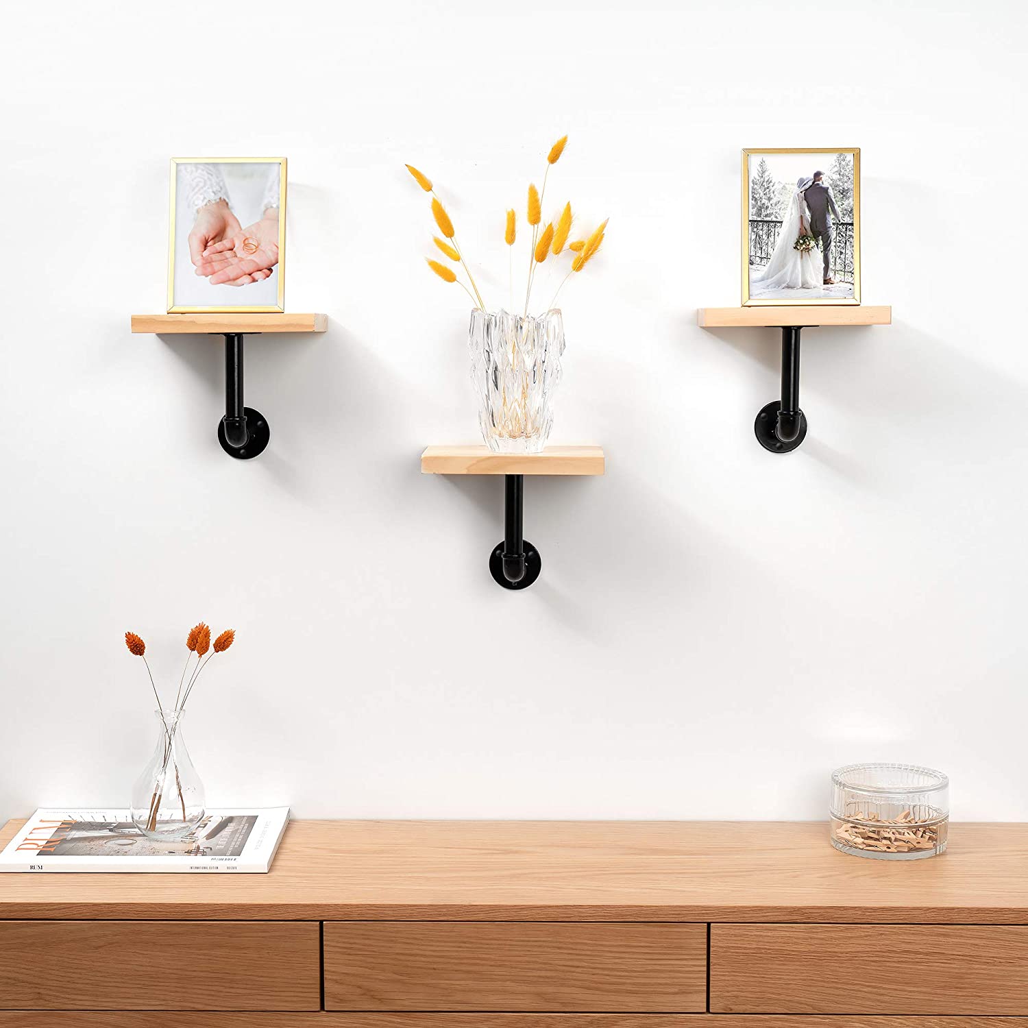 Navaris Σετ 3 Ράφια με Βάση - Light Brown - 50683.1.24