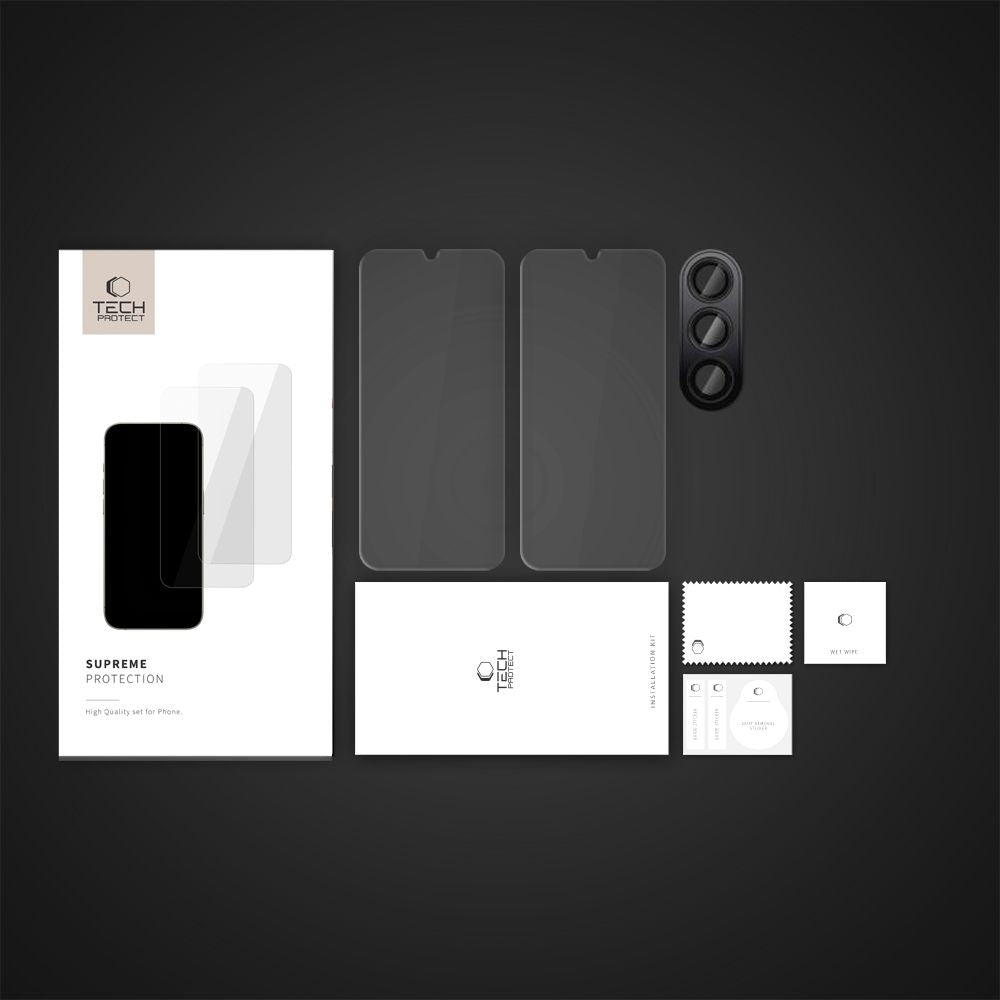 Tech-Protect Samsung Galaxy A16 4G / A16 5G Supreme Set - Σετ με 2 Tempered Glass Αντιχαρακτικά Γυαλιά Οθόνης και 1 Αντιχαρακτικό Γυαλί για την Κάμερα - Διάφανα