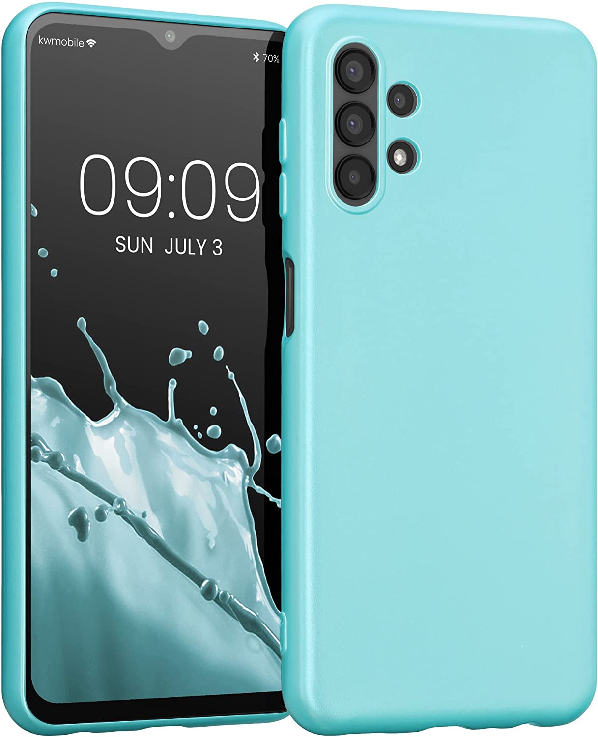 KW Samsung Galaxy A13 4G Θήκη Σιλικόνης TPU - Metallic Mint Green - 58021.231